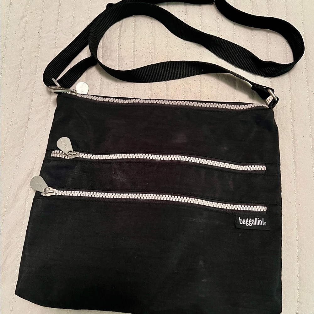 Baggallini Black Multi-Zip Crossbody